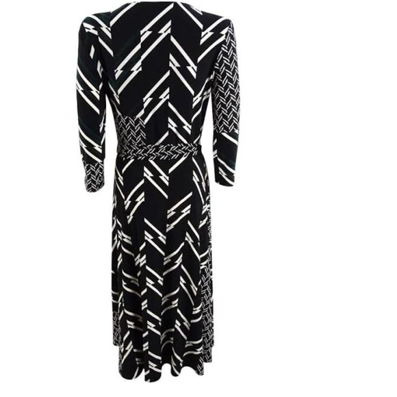 Lauren Ralph Lauren Women's Belted Multi-Print Jersey Midi Dress Size 6 - Picture 4 of 4